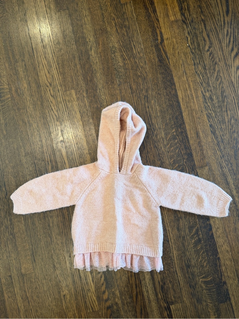 Zara Baby Blush Pink Hooded Knit Sweater